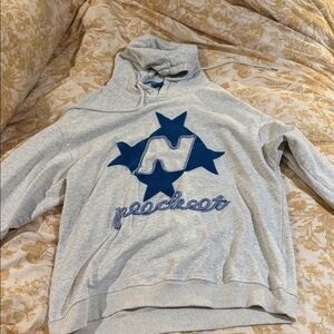 Aelfric eden heather grey with blue star hoodie
